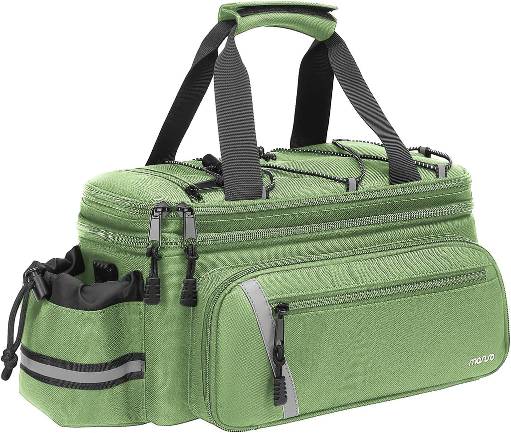 MOSISO Bike Rack Bag with Rain Cover, Bike Trunk Cooler Handag,Wllow Green