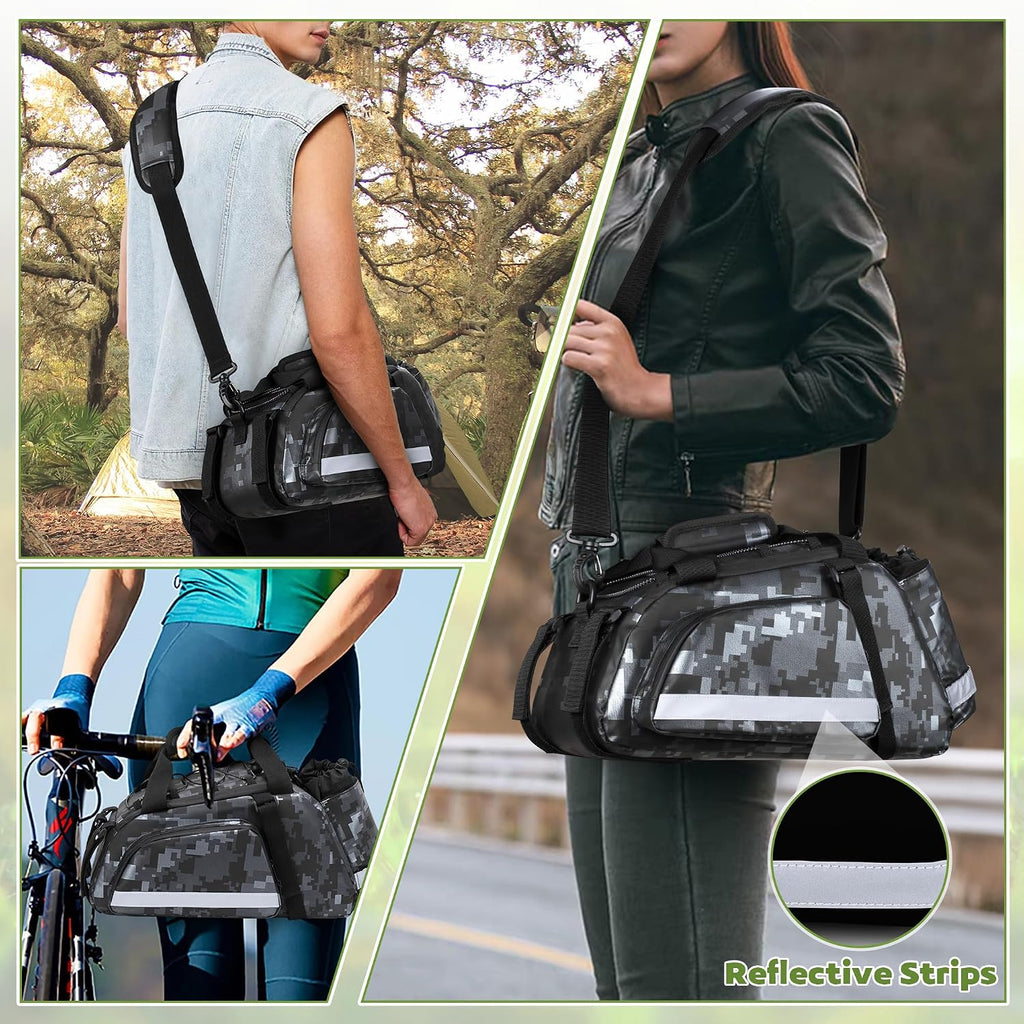 GRAOSO Bike Rear Rack Bag with Cooler Bag, Pannier Bags for Bicycles, 12L