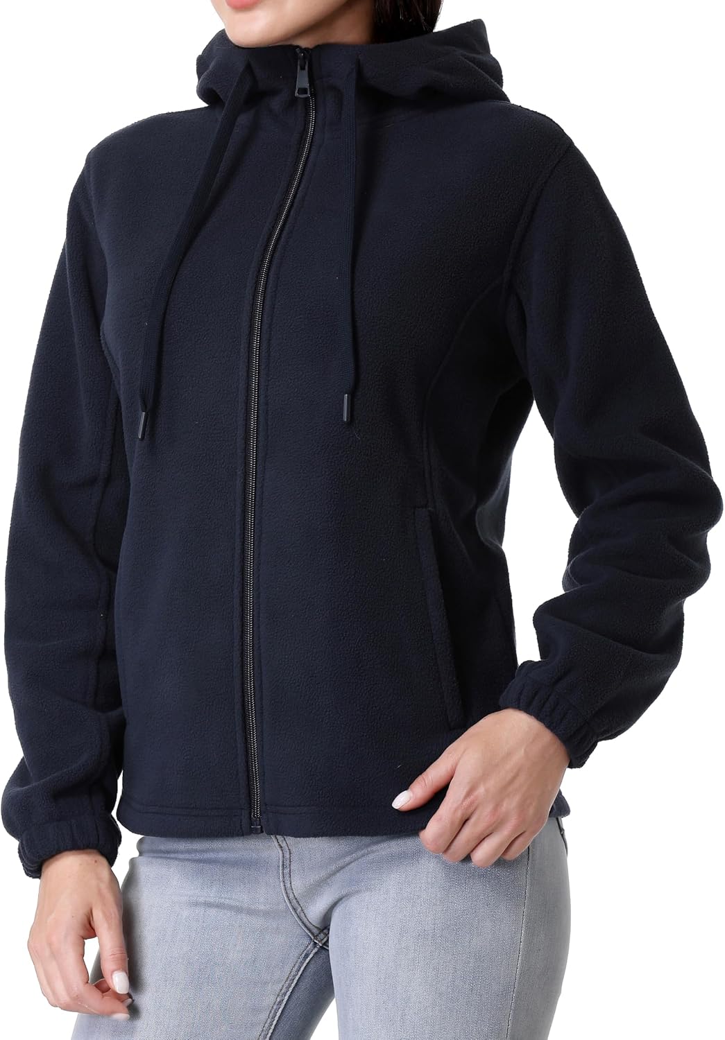 GIMECEN Women's Soft Polar Fleece Jacket Full Zip Hooded Sweatshirts