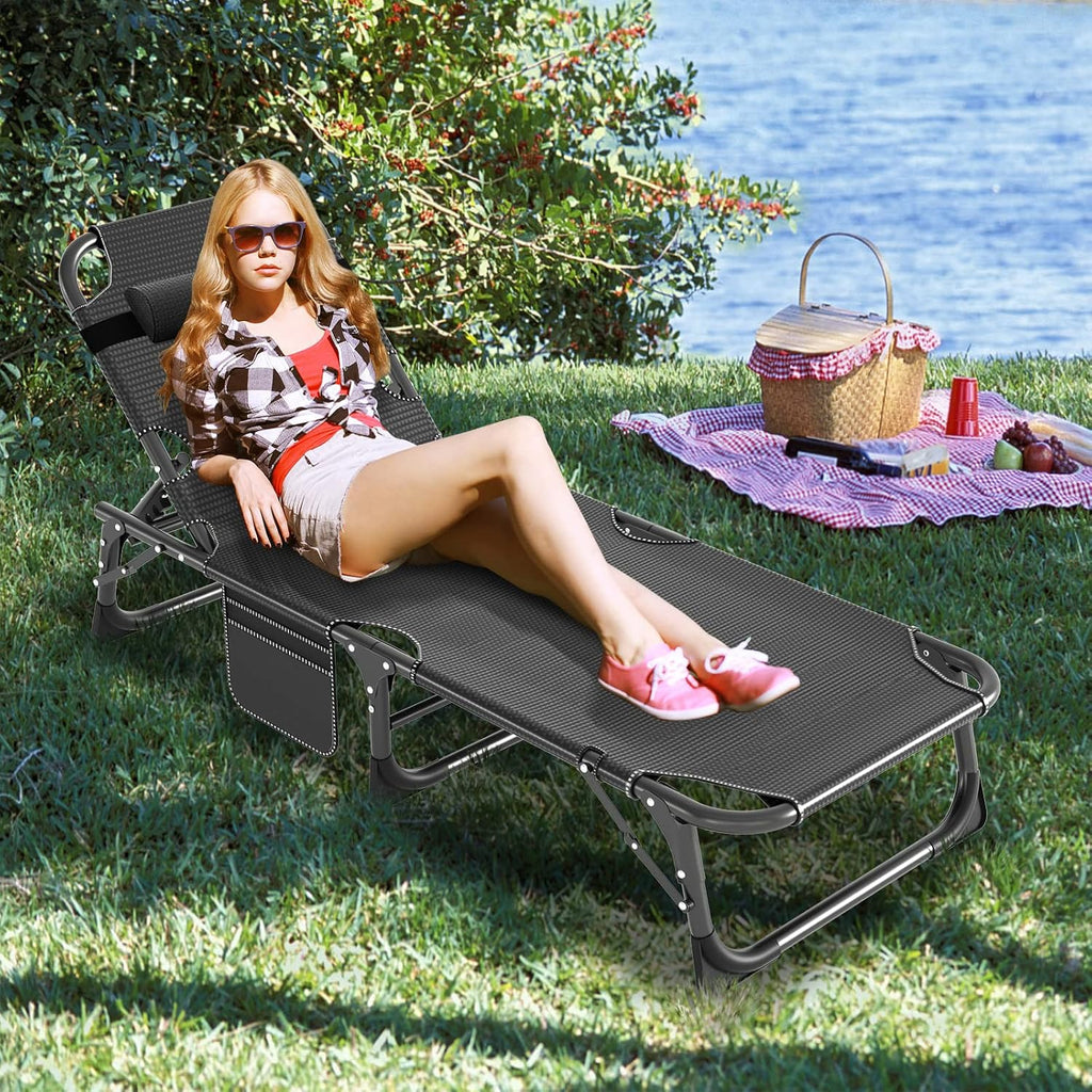 LILYPELLE Portable Folding Camping Cot with Mattress and Pillow for Adults