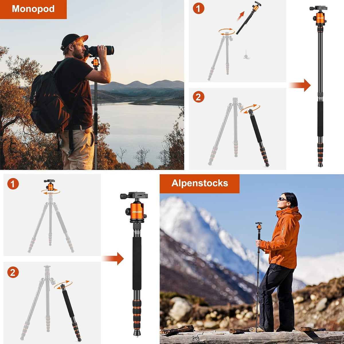 80/85 inches Heavy Duty Tripod for Camera Phone, 85" Camera Tripod Monopod