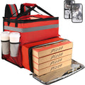 Insulated Food Delivery Backpack with Cup Holders, Expandable Bag