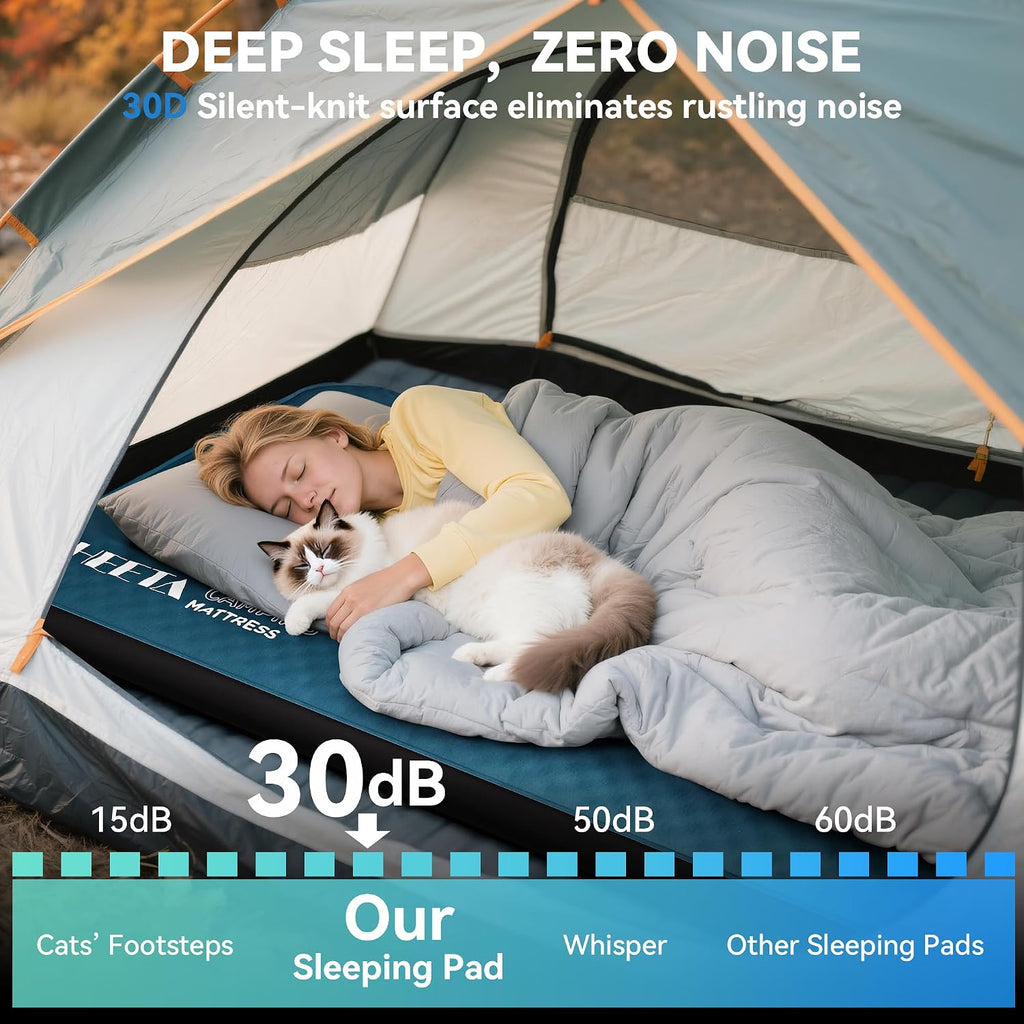 HEETA Self Inflating Sleeping Pad Mat Camping Mattress with Electric Pump