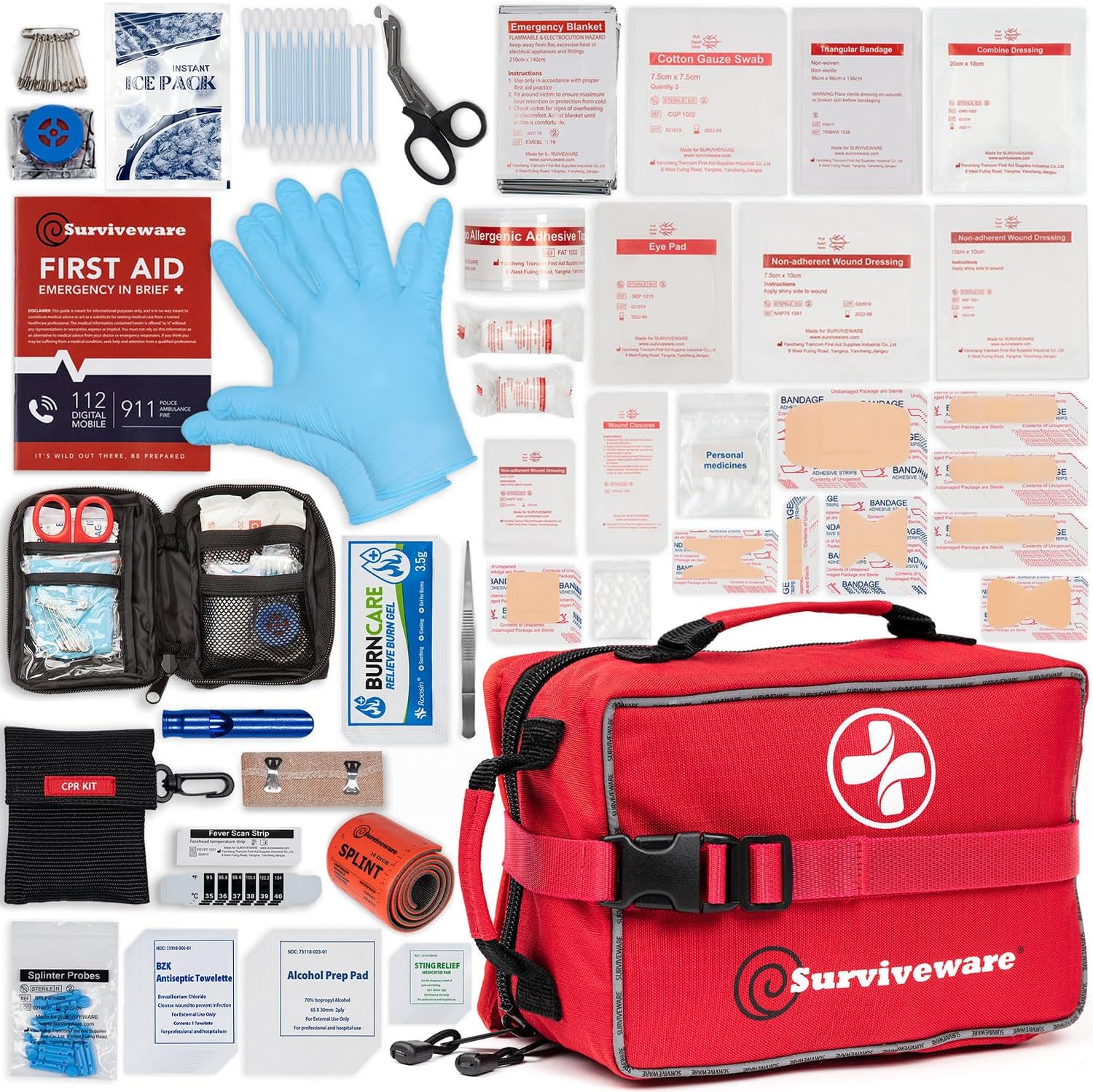 Surviveware Comprehensive Premium Survival First Aid Kit