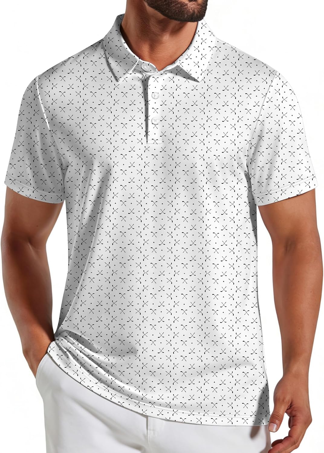 COOFANDY Mens Golf Polo Shirts Short Sleeve Quick Dry Casual Collared Shirt