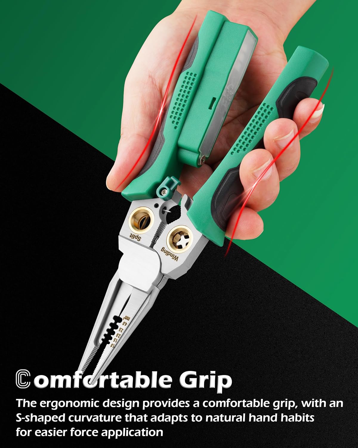 Safeguard Wire Stripper with Voltage Tester (12V-250V AC/DC), Wire Crimper Cutter for 10-18 AWG – Electrician Tool for Circuit Repair, Outlet Installation, HVAC & Automotive