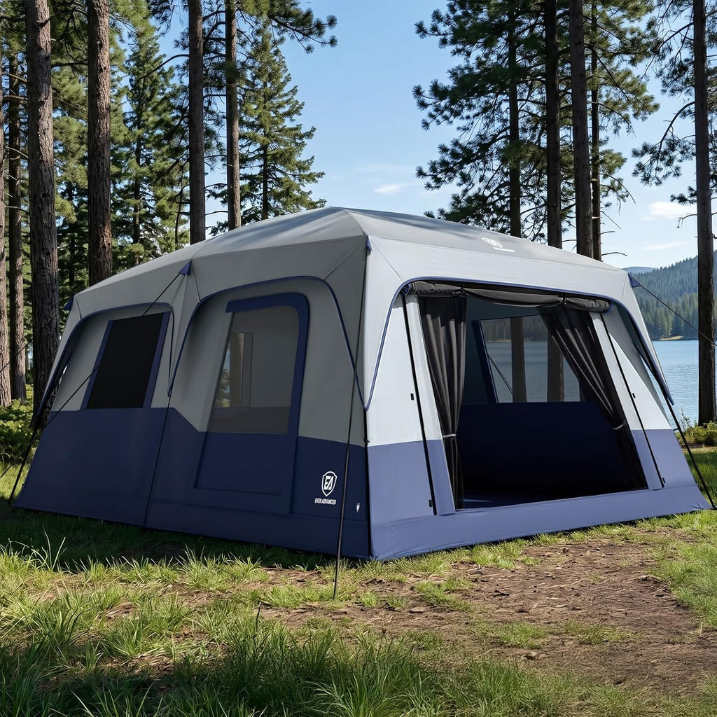 EVER ADVANCED 8/10 Person Camping Blackout Design Tent