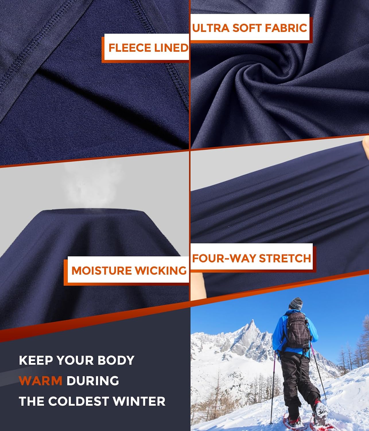Mens Thermal Underwear Long Johns Set Cold Weather Hunting Base Layer