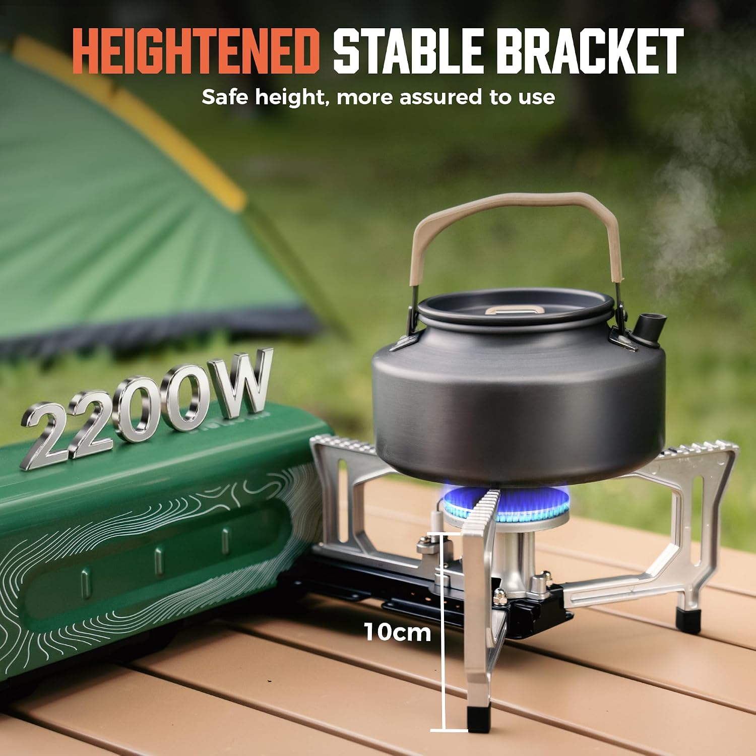 BIG HORN OUTDOORS Butane Camping Stove, Portable Folding Gas Burner with Carry Bag for Camping, Emergency Use and Outdoor Cooking