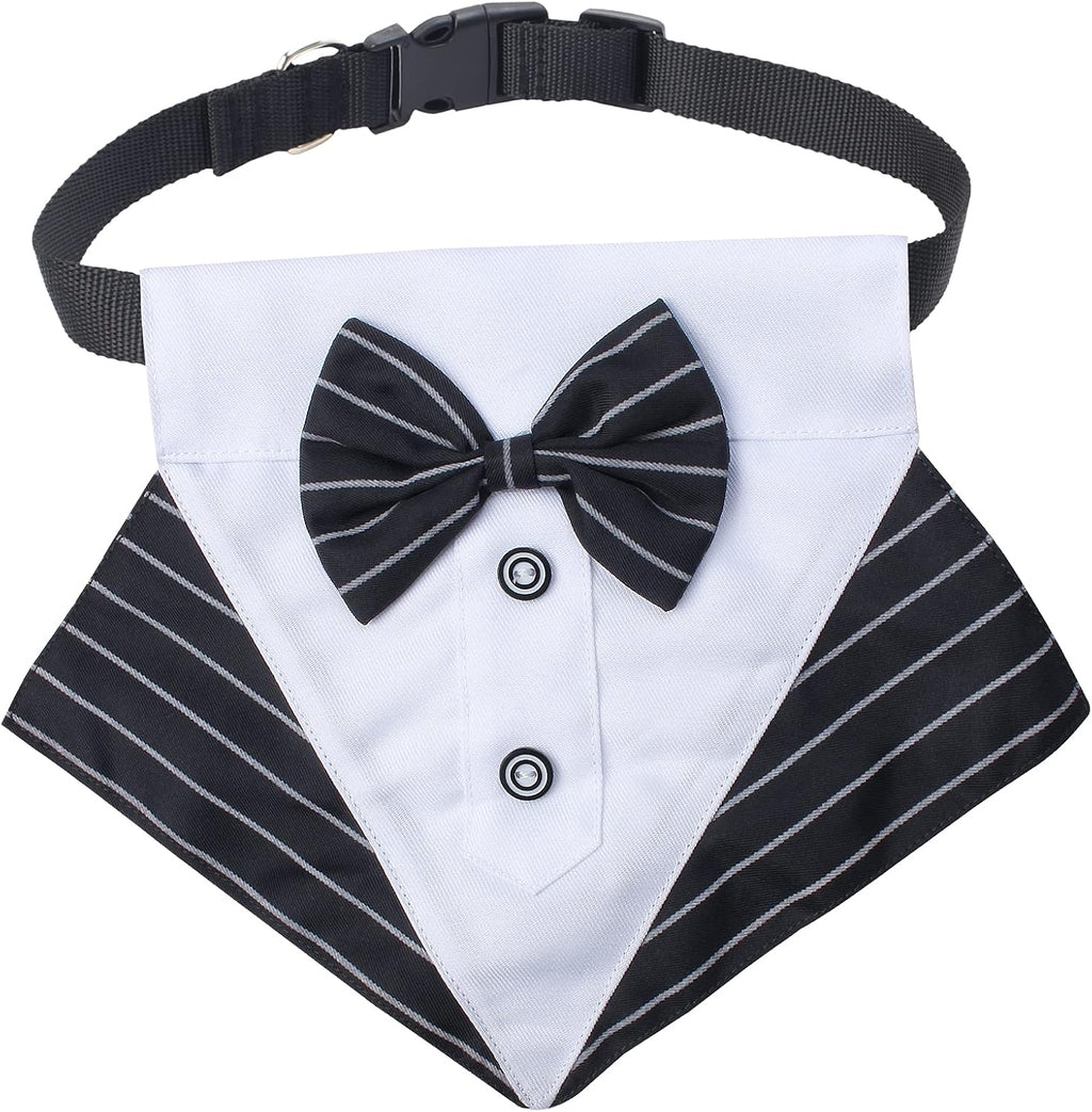 Yewong 2 Pieces Pet Formal Accessories Set - Pet Top Hat with Formal Pet Tuxedo Bandana Collar Birthday Party Gradation Halloween Costumes Accessories for Dog Cat (Set-A) One Size