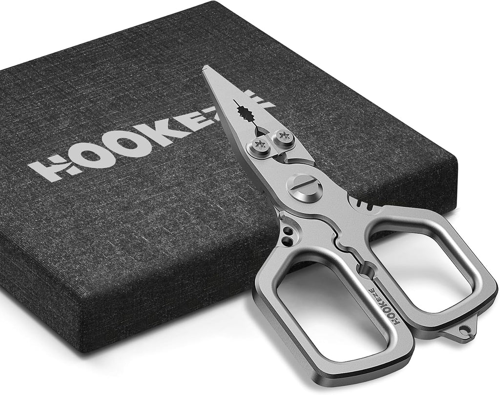 HOOK-EZE 420 Fishing Pliers, 4.1“ Multi-function Fishing Tool with Tungsten Cutters, Knot Tying Tool with Lanyard, Split Ring Hook Remover, Freshwater Fishing Tool Gift for Men
