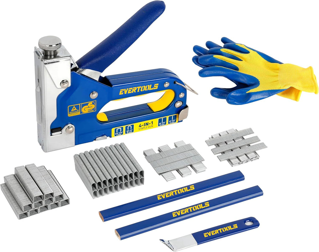 Heavy Duty Manual Staple Gun for Upholstery and Wood, 4-in-1