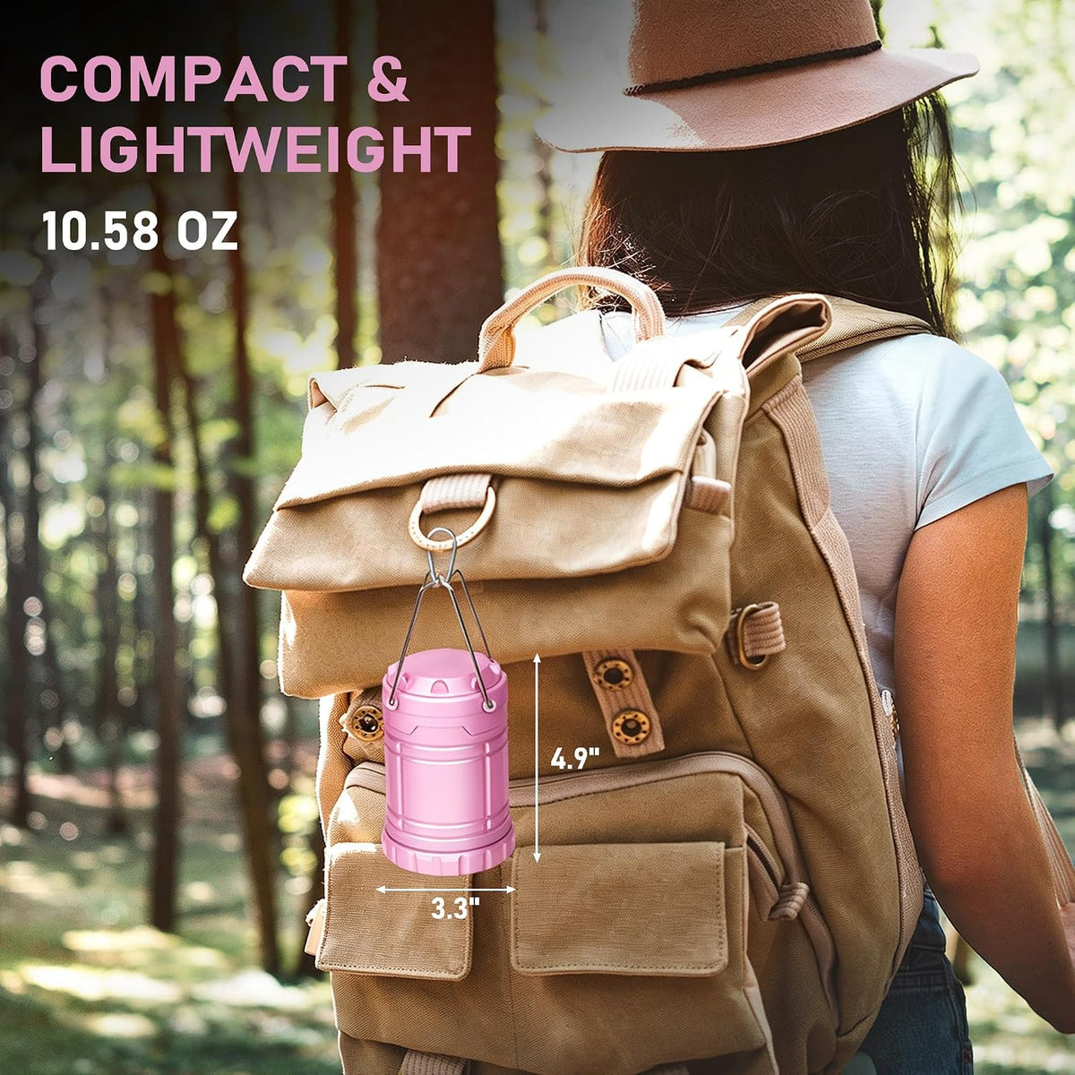 4-Pack LED Pink Camping Lantern