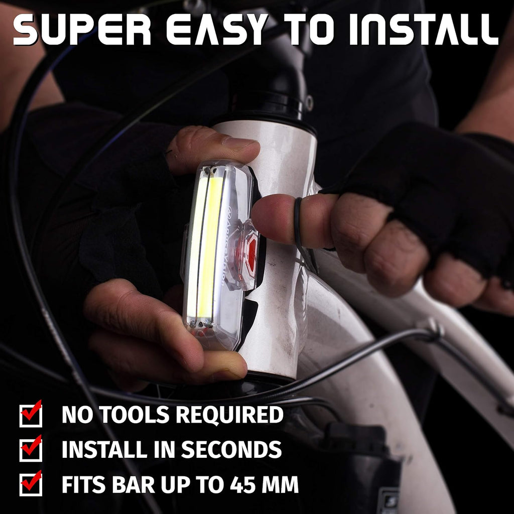 Bike Front Safety Light - 200 Lumens USB Rechargeable LED Bicycle Headlight