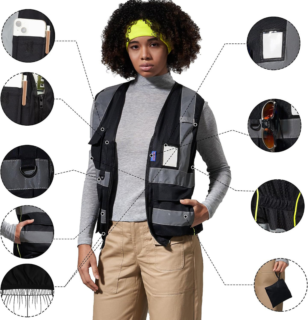 A-SAFETY High Visibility Reflective Safety Vest Customize Logo (XS-8XL)