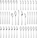 MUTNITT 30 Pcs Silverware Set Service for 6,Premium Stainless Steel Flatware Set,Mirror Polished Cutlery Utensil Sets,Durable Kitchen Eating Tableware Sets,Include Fork Knife Spoon,Dishwasher Safe