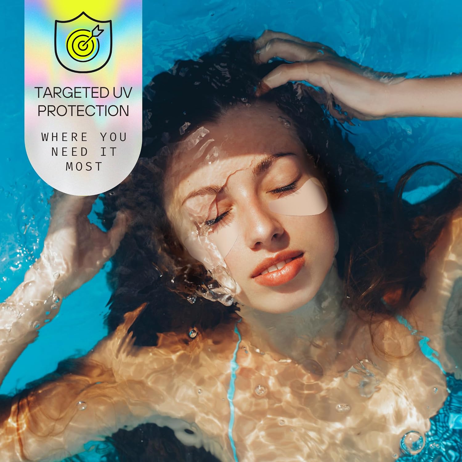 Sun Patch, Reusable Under Eye Sunblock Patches, 100% Silicone Sunscreen Under Eye Patches for UV Protection, Face Stickers with UPF 50, 1 Pack/4 Pairs, Sunkiss (Nude) (Golf, Surf, Swim, Ski & Snow)
