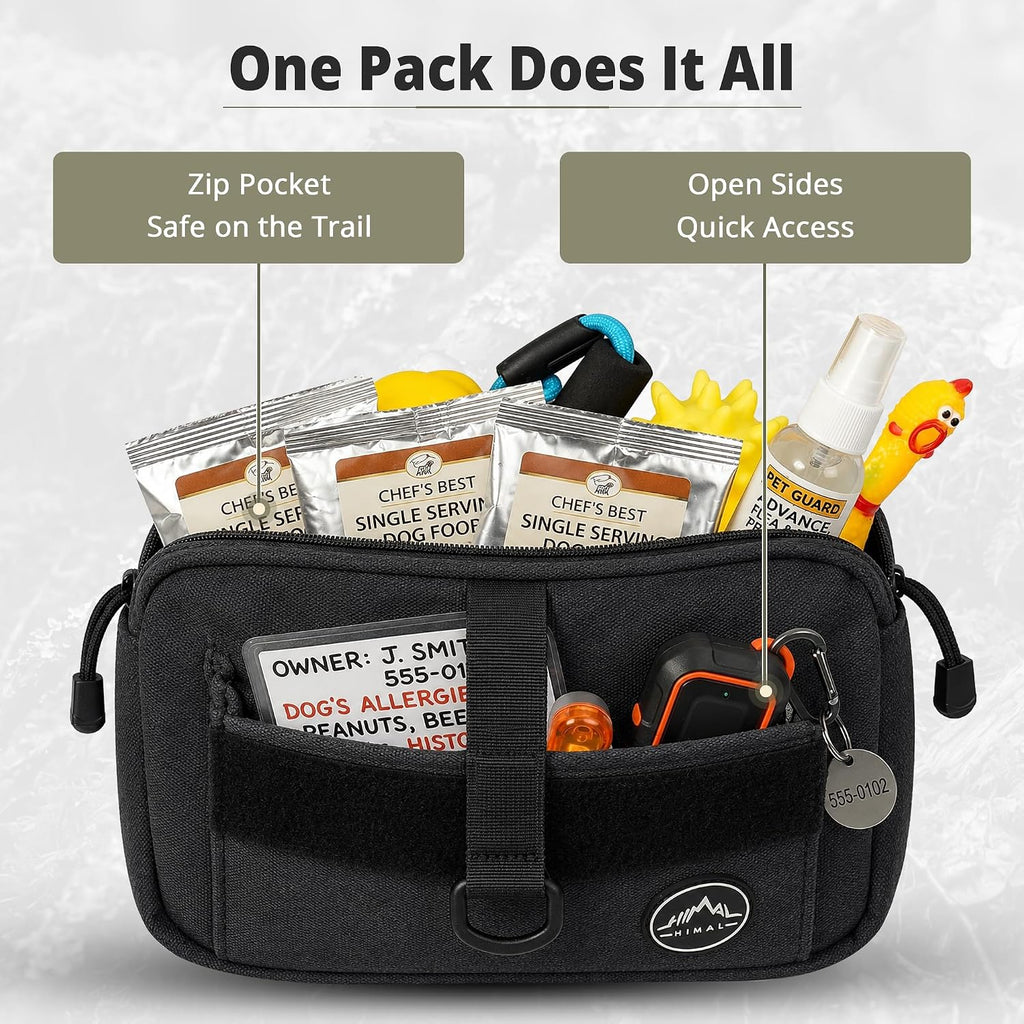 Himal Outdoors Dog Backpack & Saddle Bag, Tactical Hiking Backpack Black
