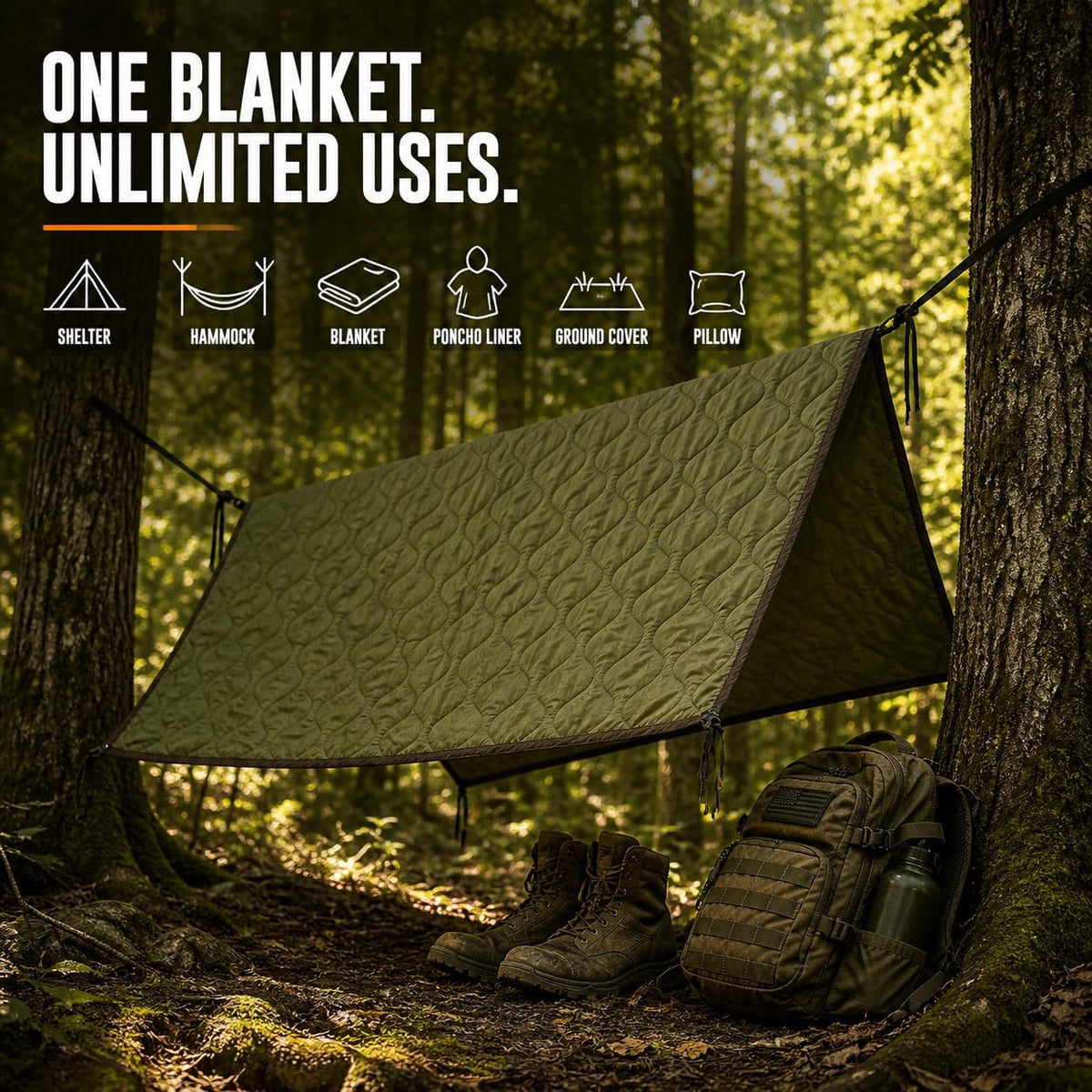 USGI Industries Woobie Blanket, Insulated Water-Resistant Poncho Liner