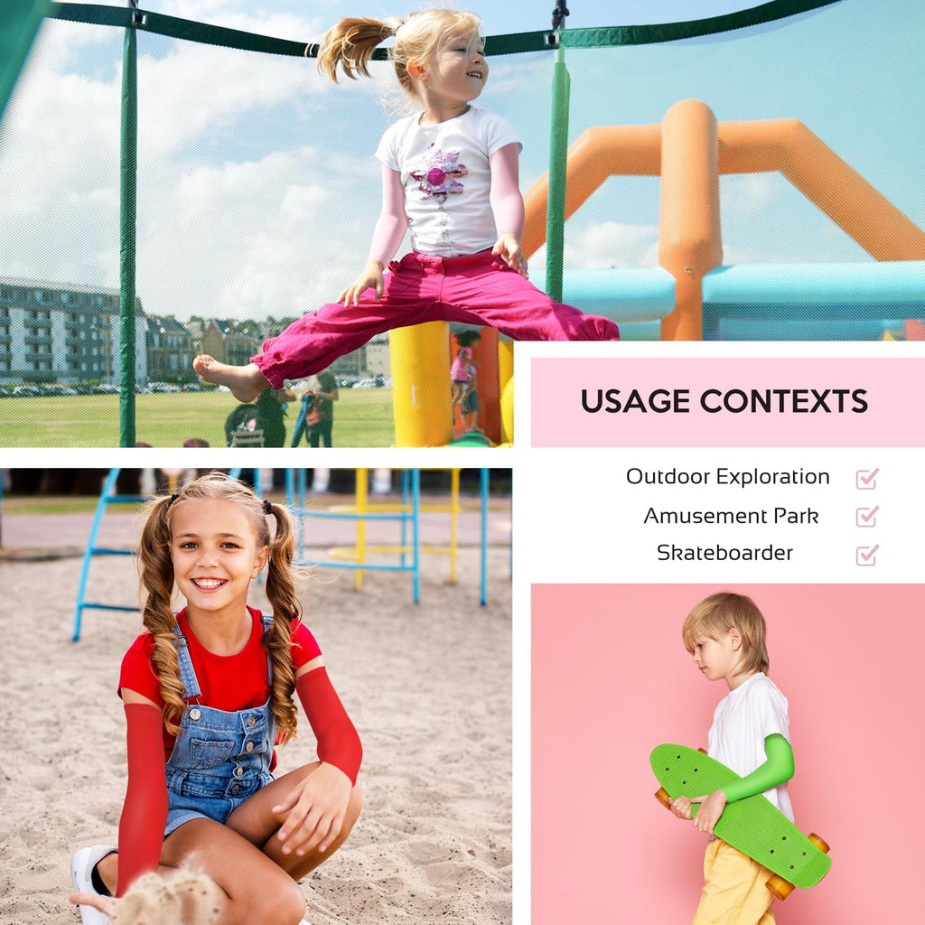 14 Pairs Arm Sleeves for Kids Youth Football Baseball Basketball UV Sun Protection Cooling Arm Sleeves for Boys Girls