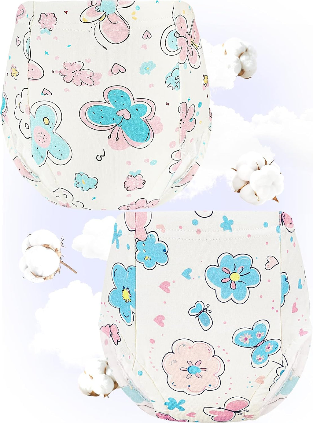 Potty Training Underwear Girls Toddler Upairy Reusable Flower Size 4-5T
