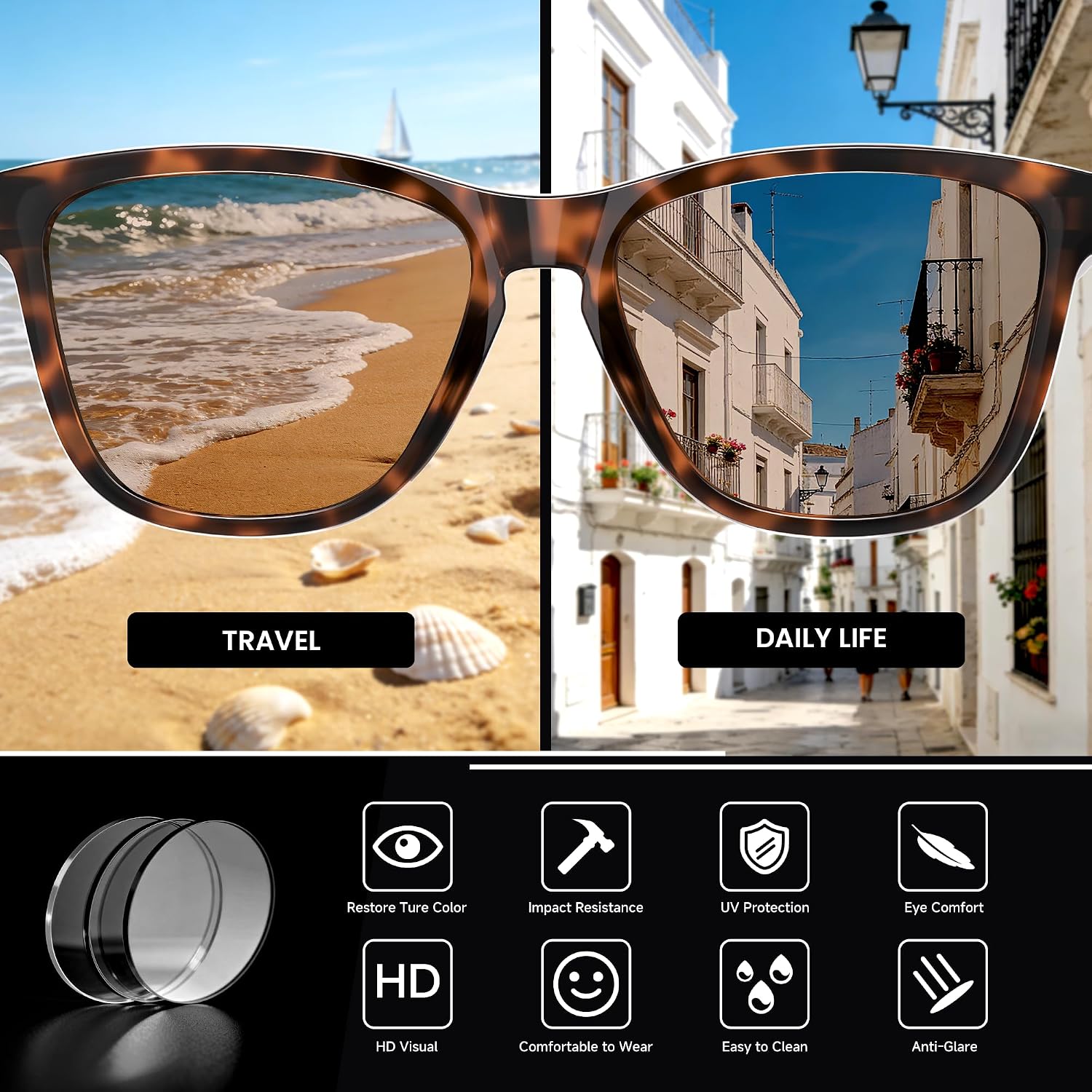 Polarized Retro Trendy Sunglasses Womens Mens UV Protection Shades