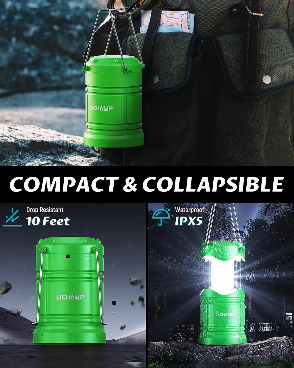 Lichamp 4 Pack LED Camping Lanterns, A4DG