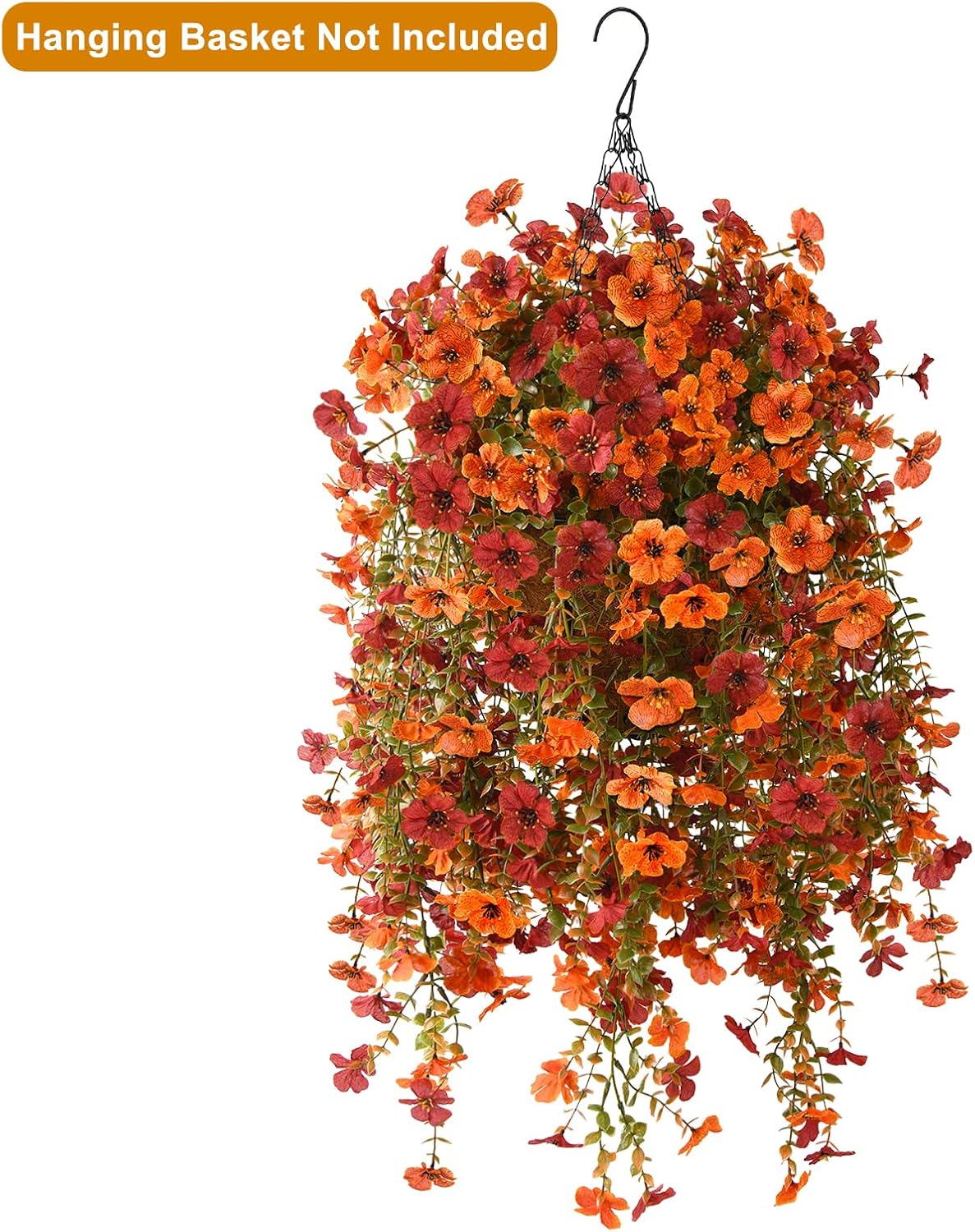 Homsunny Artificial Mums for Outdoors Hanging Flowers for Home Fall Decor