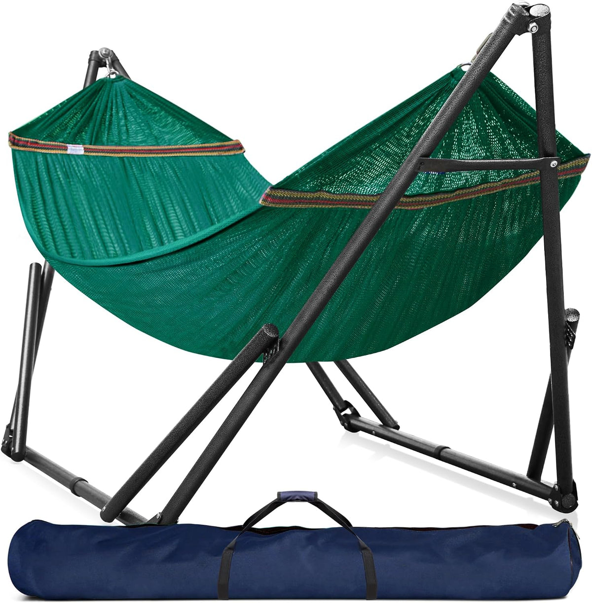 Tranquillo Double Hammock with Stand Included for 2 Persons, Peacock
