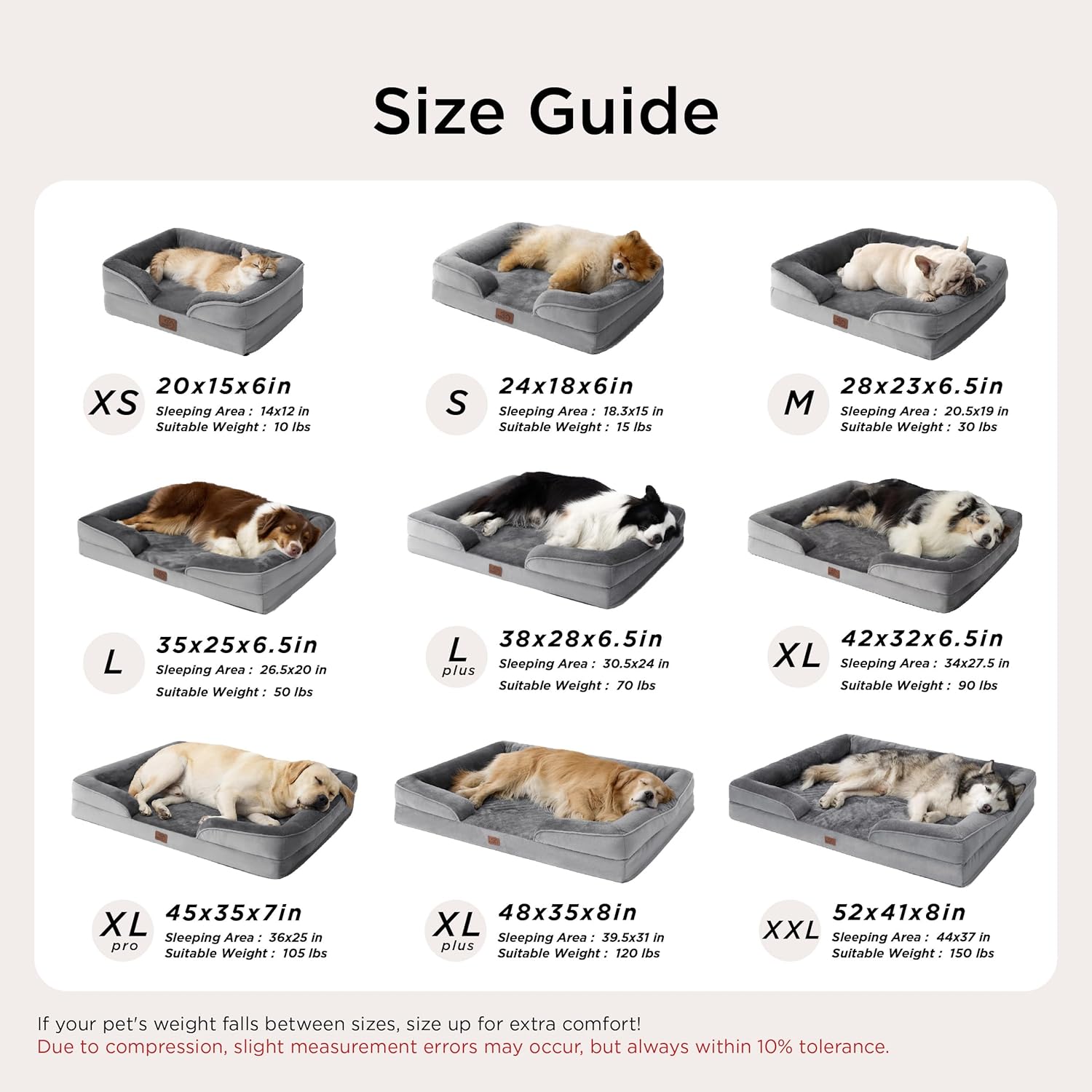 Bedsure Orthopedic Dog Beds Large Sized Dog with Removable Washable Cover