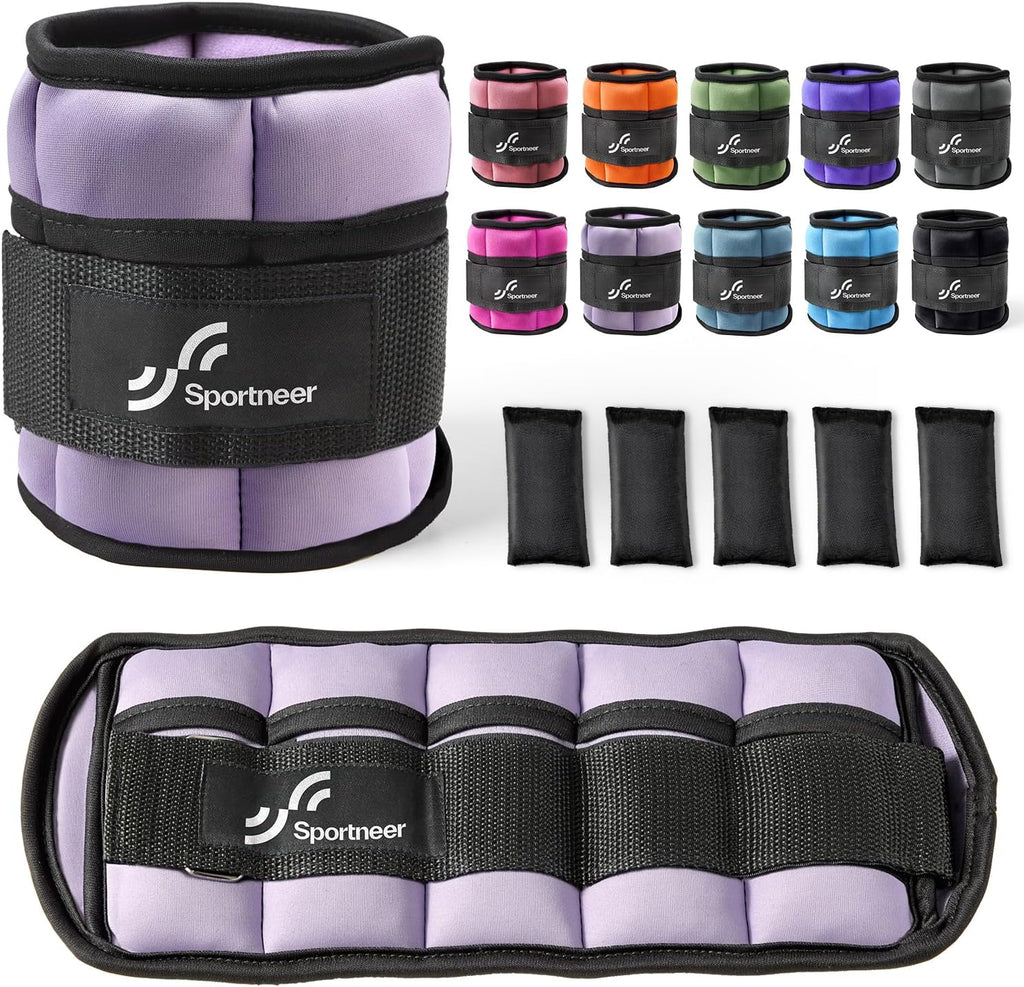 Sportneer Adjustable Ankle Weights, 2-10 lb per Pair, Removable Weights