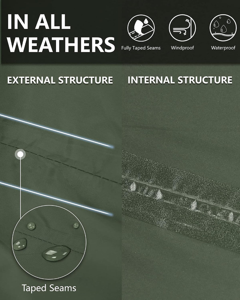 33,000ft Men's Rain Pants, Waterproof Rain Over Pants, Windproof Pants
