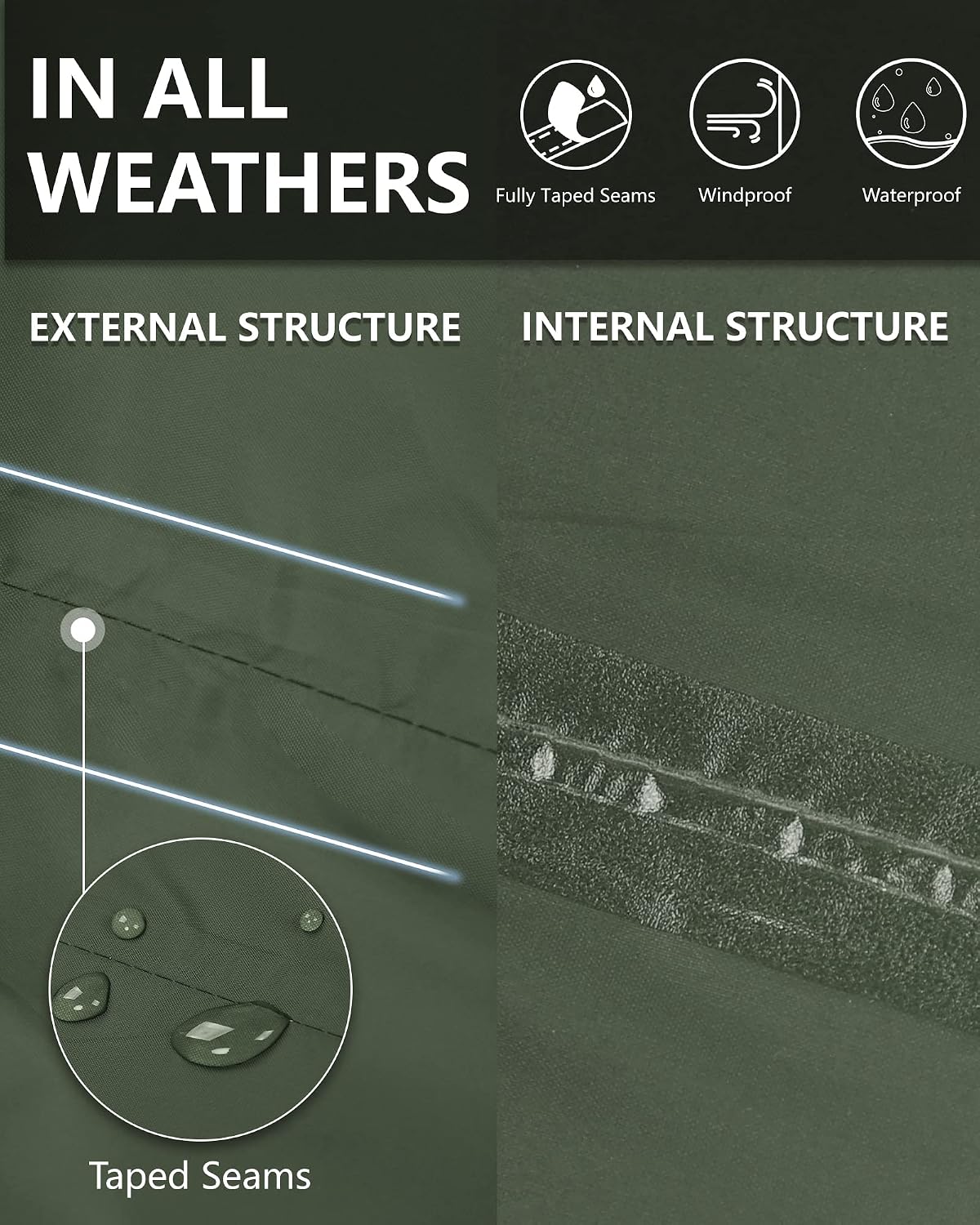 33,000ft Men's Rain Pants, Waterproof Rain Over Pants, Windproof Pants