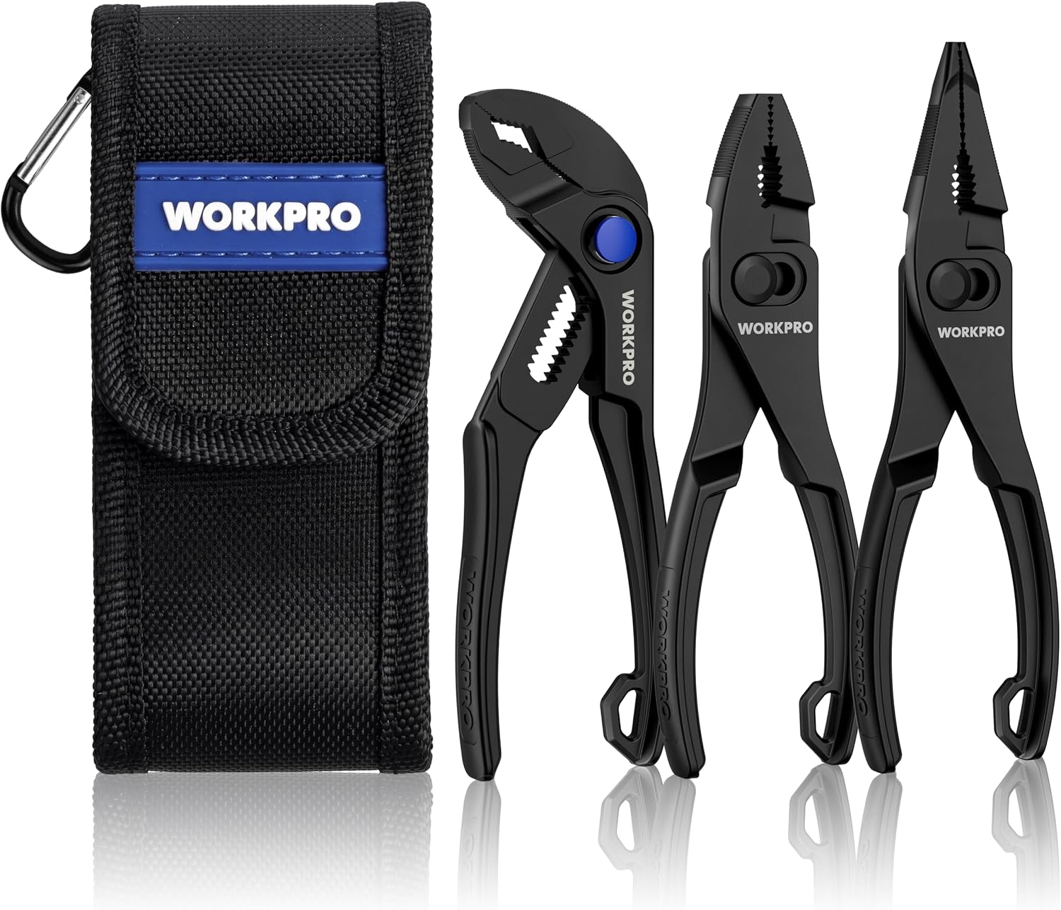 WORKPRO 3-Piece Mini Pliers Set with Pouch, Pocket Pliers, EDC Tool Gift