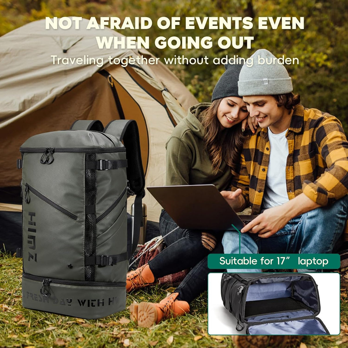 Lunch Backpack Cooler Compartment Insulated, Green