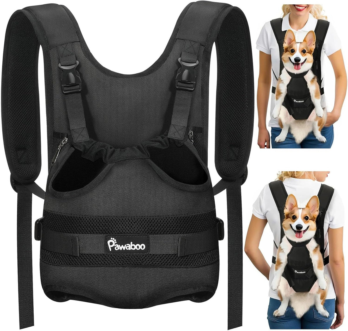 Pawaboo Pet Front Carrier Backpacks for Small Medium Dogs