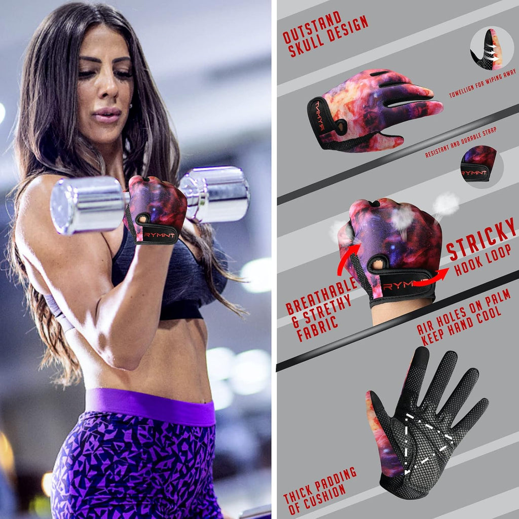 Full Finger Workout Gloves Women Men - Weight Lifting Gloves Full Palm Grip