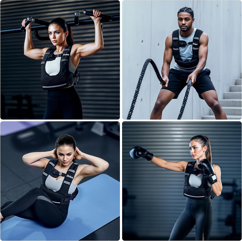 ZELUS Adjustable Weighted Vest for Women Men, Ergonomic Fit Training Vest