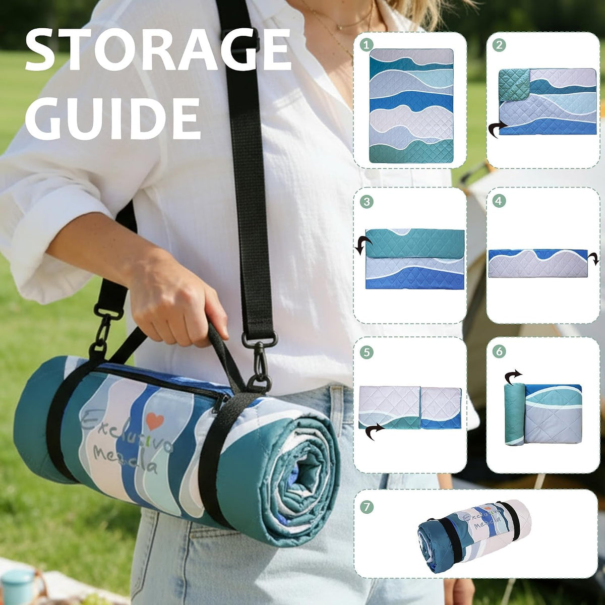 Exclusivo Mezcla Extra Large Waterproof Foldable Picnic Blanket