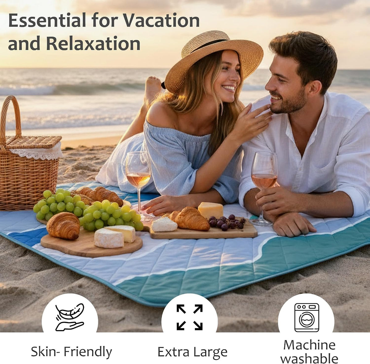 Exclusivo Mezcla Extra Large Waterproof Foldable Picnic Blanket