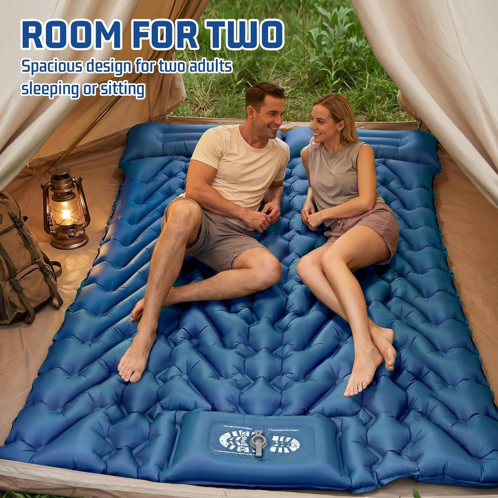 Double Sleeping Pad for Camping, 2 Person Air Mattress