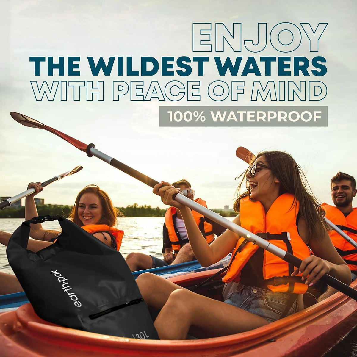 Earth Pak Waterproof Dry Bag with Zippered Pocket - Waterproof Dry Bag Backpack Keeps Gear Dry