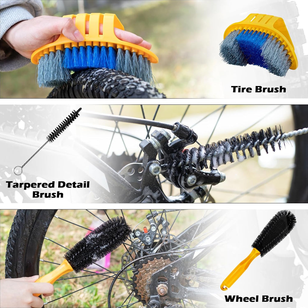 focopot Bike Cleaning Kit with Bike Cleaner(25 oz),Scrubber,Degreaser,Lube