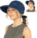 SUN CUBE Womens Sun Hat UV Protection Wide Brim Zip-Off Golf Visor