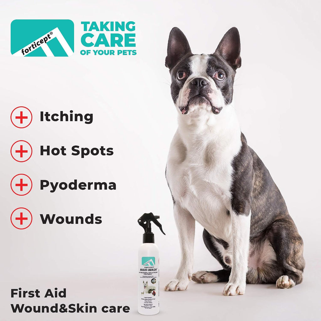 Forticept Hot Spot Treatment and Wound Care Kit for Dogs&Cats |Hotspot Wound Wash Spray 8oz + Wound Care Ointment 4oz + 2" 5 Yards Wound and Paw Bandage Wrap | First Aid Kit