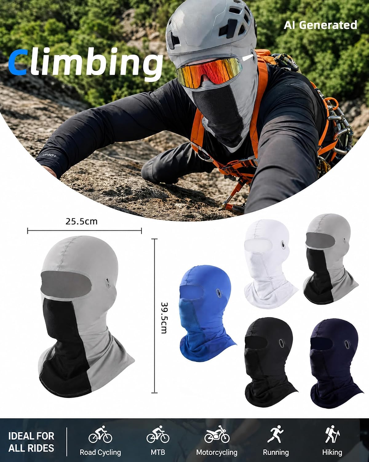 3 Pieces Unisex Ice Silk Mesh Balaclava Ski Mask, Full Cycling Face Cover