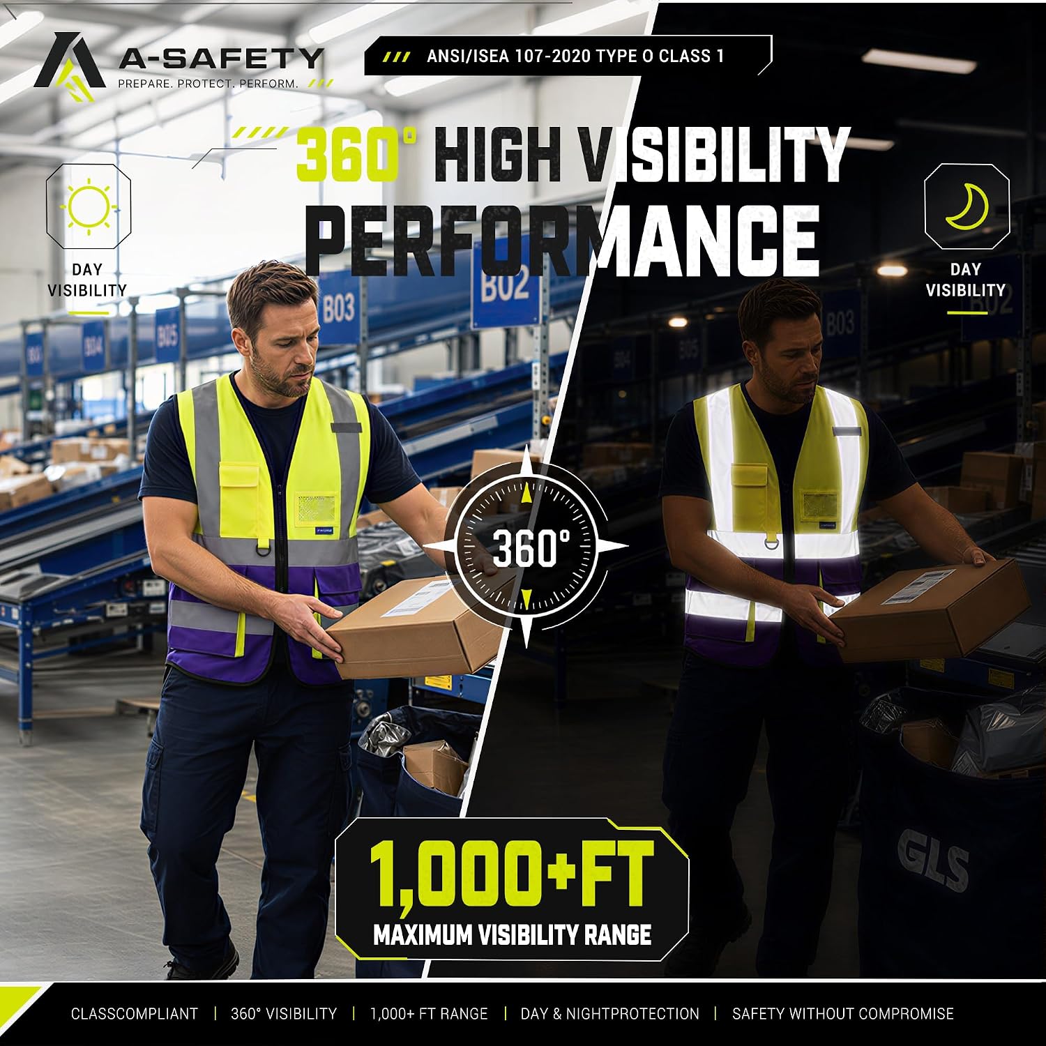 A-SAFETY High Visibility Reflective Safety Vest Customize Logo (XS-8XL)