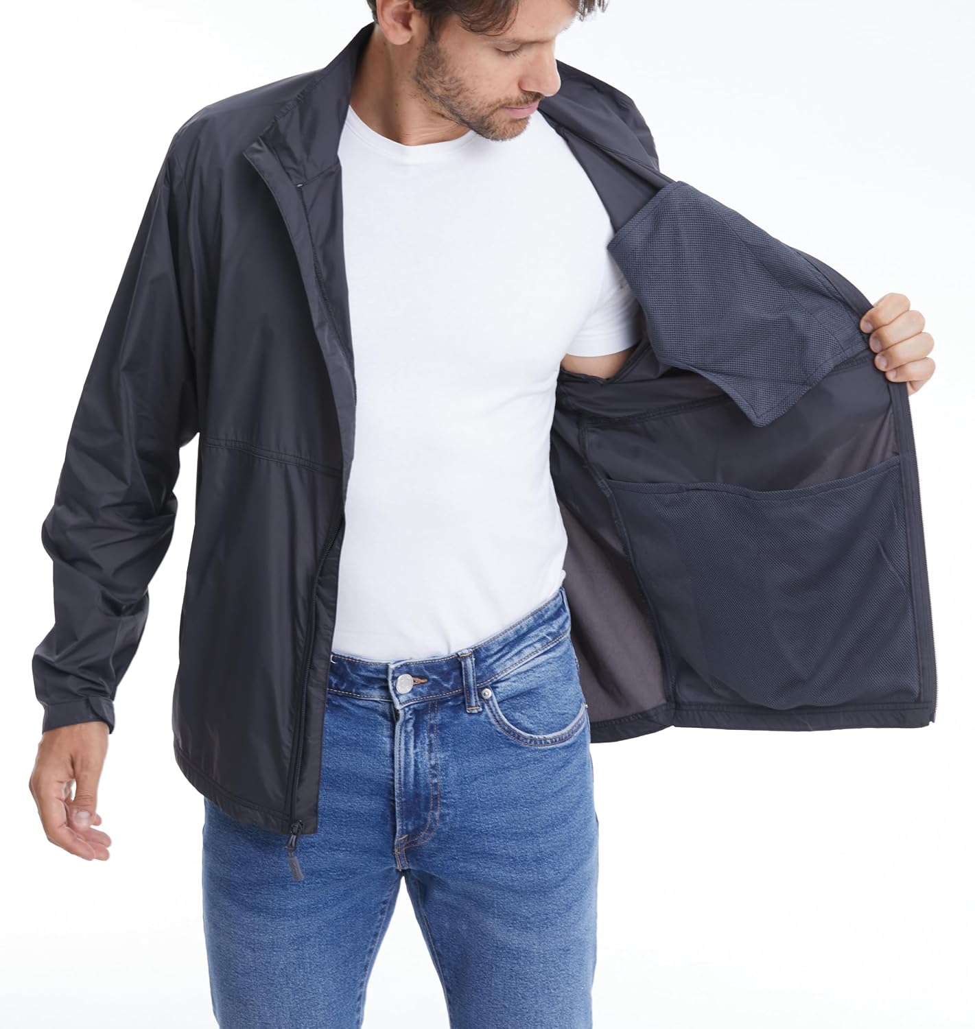 TRAILSIDE SUPPLY CO. Mens Windbreaker Jackets Lightweight Packable Jacket