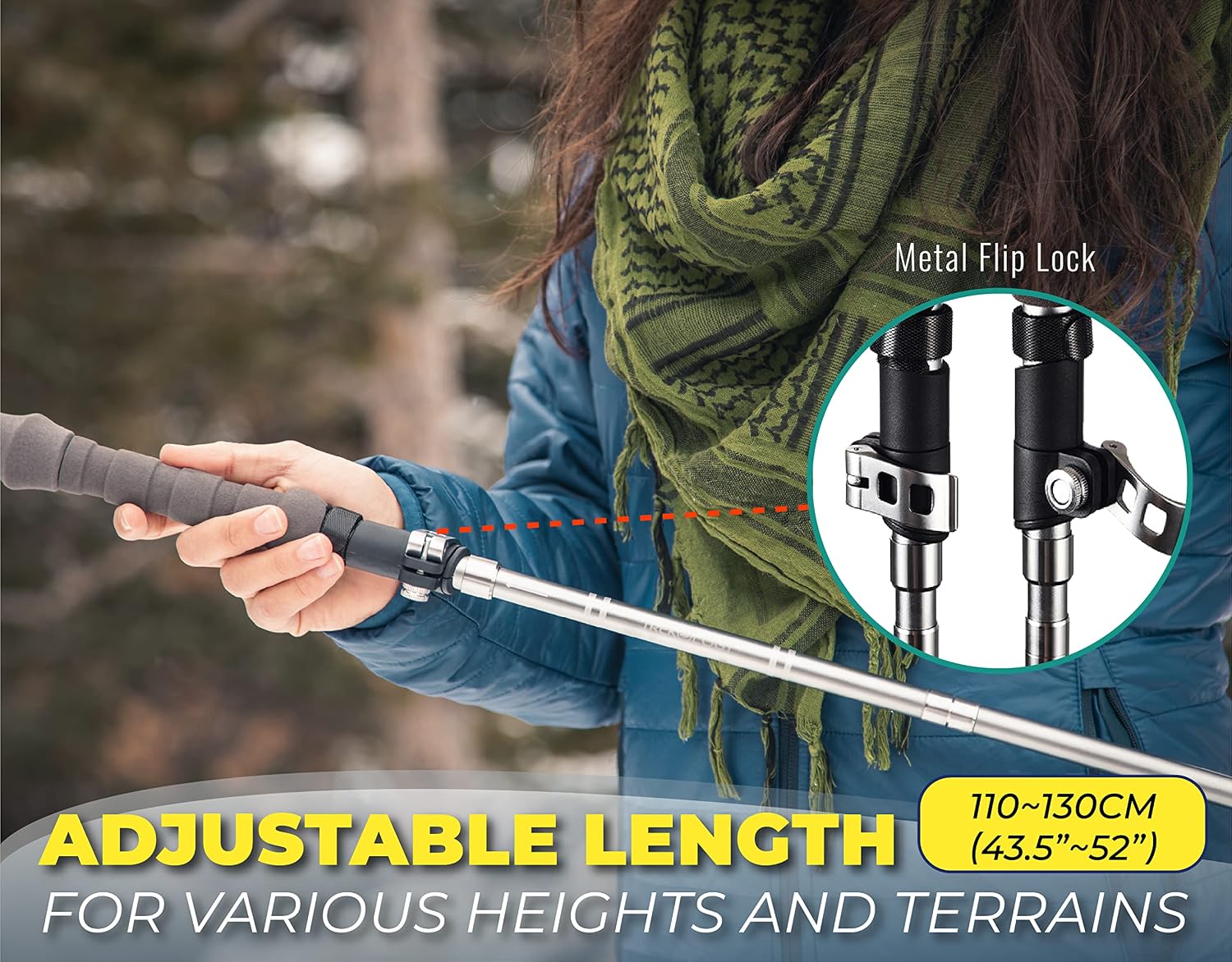 Trekology Trek-Z Cork Grip Collapsible Lightweight Hiking Trekking Poles
