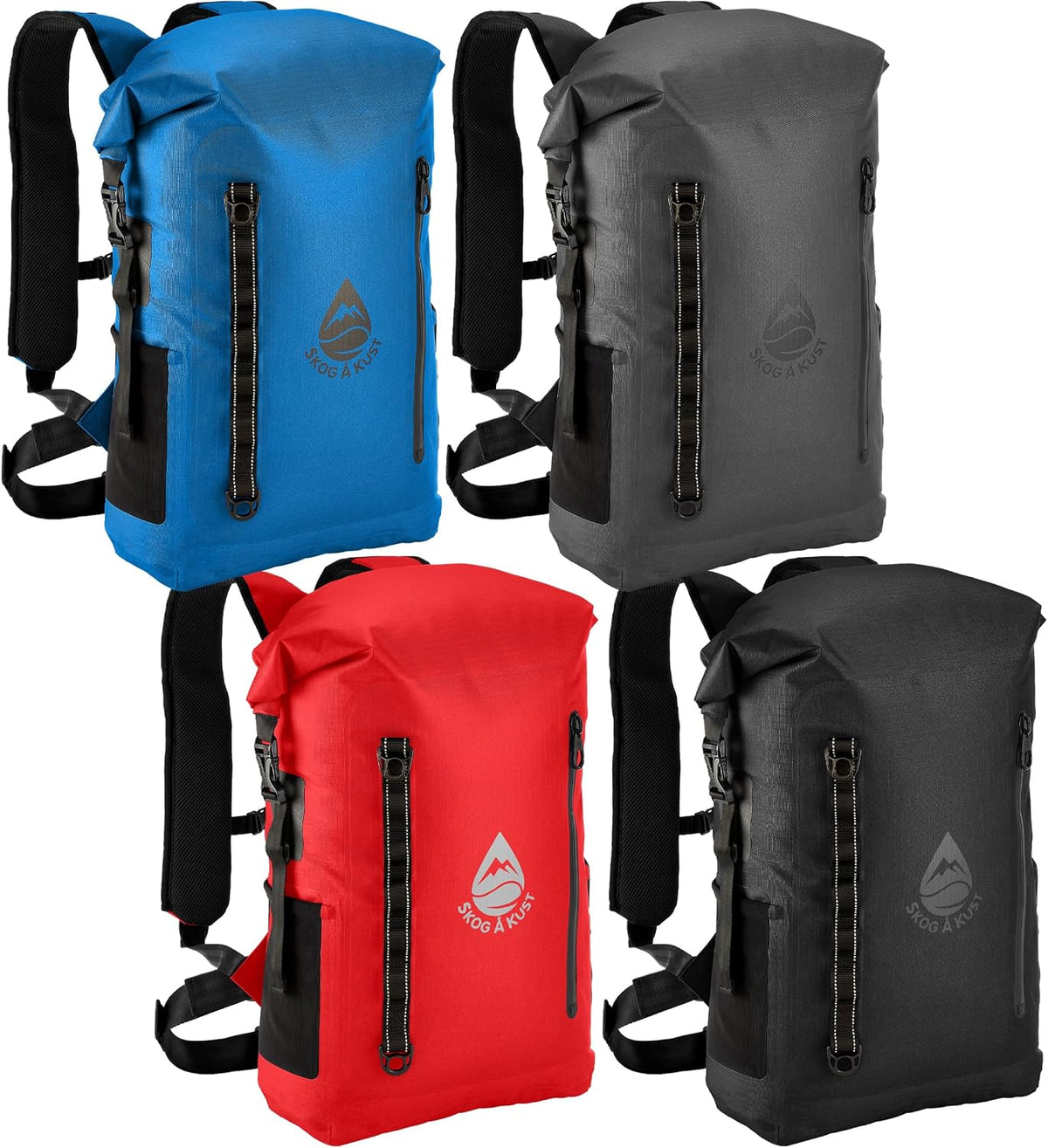 Såk Gear Skog Å Kust BackSåk Pro Waterproof Floating Backpacks with Exterior Airtight Zippered Pocket
